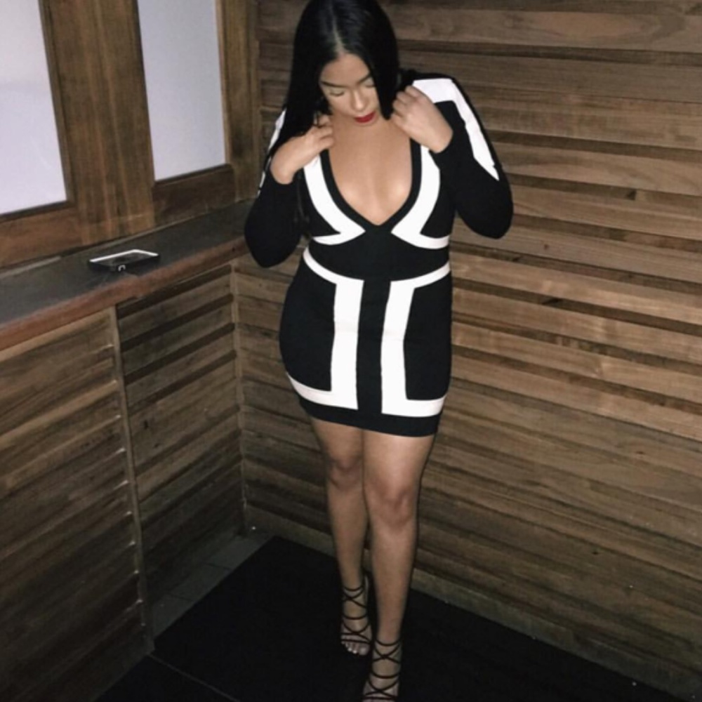 Deep V Mini Dress